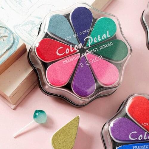 Hot Stamp Pad Ink Pad DIY Handmade Rubber Stamp Hand Book Stamp Pad Color Petal Stamp Pad
