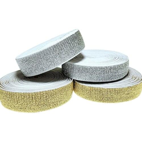HL 20mm/25mm 2meters/package Gold/Silver High Quality Nylon Elastic Bands For Garment Trousers Sewing Accessories DIY