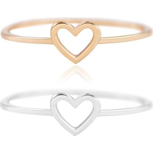 1 Piece Dainty Women Ring Hollow Heart Ring For Couple Wedding Promise Infinity Eternity Love Jewelry Gifts