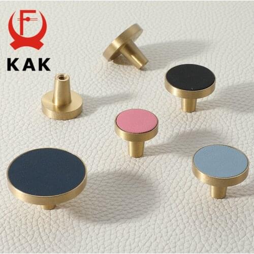 KAK Brass Copper Cabinet Knobs and Handles European Style Kicthen Cupboard Door Pulls Drawer Knobs Furniture Handle Hardware