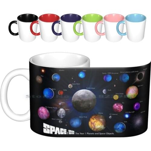 Space : 1999 Year 1 Planets Ceramic Mugs Coffee Cups Milk Tea Mug Anderson _ Space1999 Space1999 Tv Cosmos 1999 70s 60s Retro