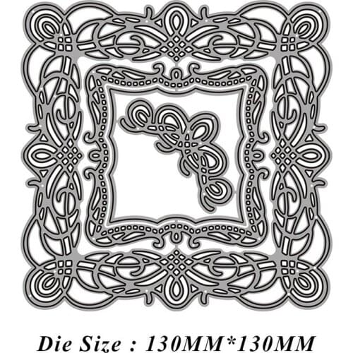 Square Swirl Lace Frame Metal Cutting Dies 2021 New Diy Molds Scrapbooking Paper Making Die Cuts Crafts