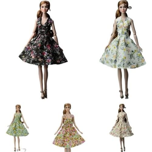 Fashion Countryside Floral Dress For Barbie Clothes Outfits Clothing Gown 1/6 BJD Dolls Accessories Kids DIY Toys for Girl Gifts