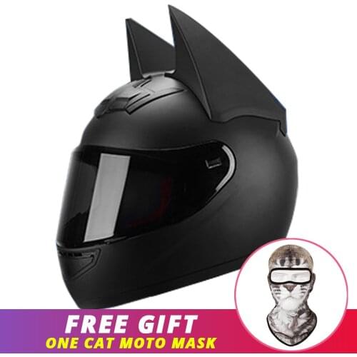 Matte Black Motorcycle Helmet Moto Helmet Moto Ear Helmet Personality Full Face Motorbike Riding Racing Helmet For Men Women