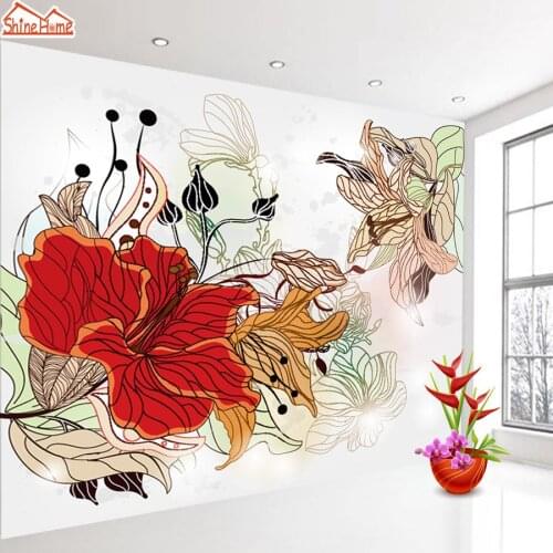 Natural Floral 3d Wallpaper Wallpapers for Living Room Glitter Wall Paper Papers Home Room Decor Peel Stick Contact Murals Rolls
