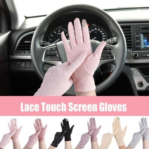 Non Slip Driving Gloves Women Sun Against Cotton Mesh Lace Gloves Evening Prom Short Gloves Wedding Bridal Gloves