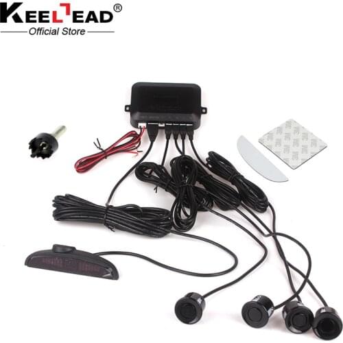 Wholesale 10pcs/lot Car LED Parking Sensor Reverse Backup Radar System with Backlight Display OEM 4 Sensors Parking Assistance