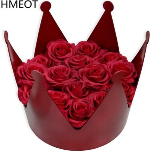 Valentines Day Gift Flower Crown Gift Box Birthday Cake Hat Soap Flower+Plastic Steel Packaging Box Wedding Party Home Decor