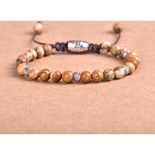 Naturel Picture Stone Bracelet Ajustable Gift Jewelry