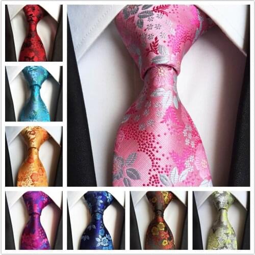 Luxury Men Floral Ties Unique Wedding Party Embroideried Flowers Necktie