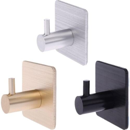 Self Adhesive Home Kitchen Wall Door Hook Key Rack Kitchen Towel Hanger Aluminum