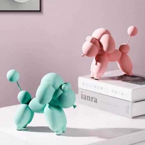 Home Decor Balloon Dog Figurines for Interior Modern Resin Animal Model Sculpture Home Living Room Decoration Birthday Gifts