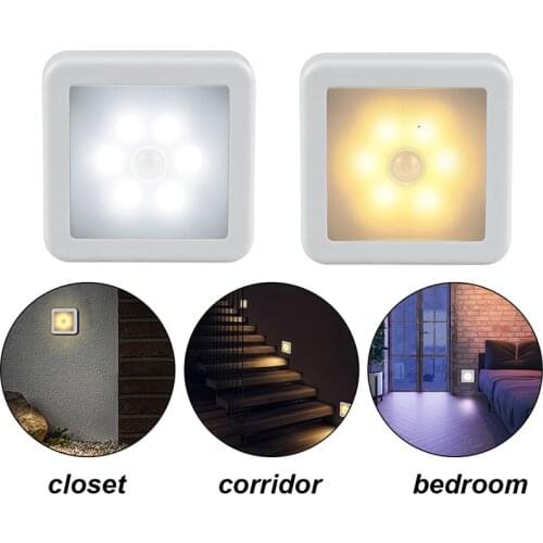 LED Night Light With Smart Motion Sensor Battery Power Suitable For Baby Bedside Lamp Kitchen Bedroom Corridor Bathroom Toilet