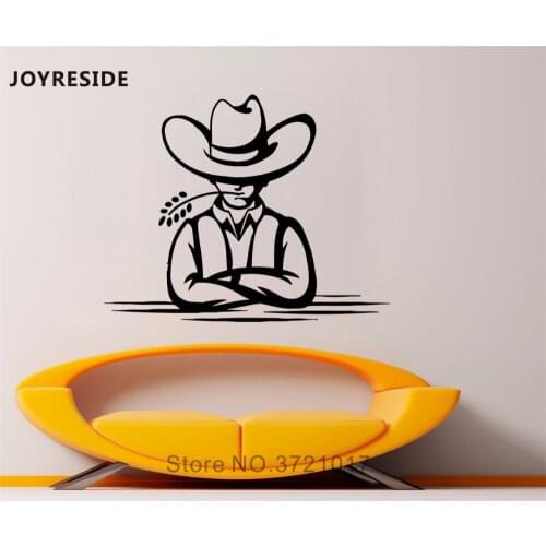JOYRESIDE West Cowboy Wall Decal Vinyl Sticker Wild Home Decor Livingroom Wall Decal Bedroom House Interior Design Mural A558