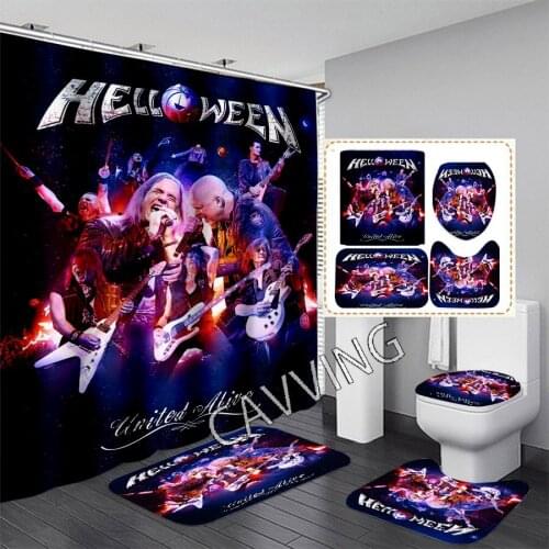 CAVVING 3D Print Helloween Shower Curtain Waterproof Bathroom Curtain Anti-slip Bath Mat Set Toilet Rugs Carpet Home Decor