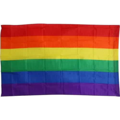 Colorful Rainbow Flags And Banners Pro Lesbian Gay Pride LGBT Flag Durable Polyester Rainbow Flag Popular Decoration 90 x 150cm