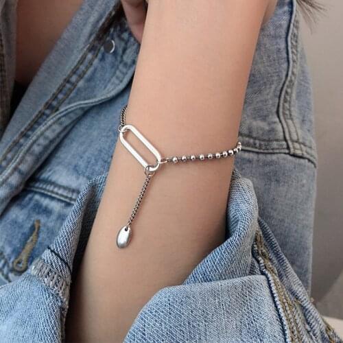 Vintage Geometric Bracelet for Women Adjustable 925 Sterling Silver Bracelet Birthday Party Jewelry Gift S-B459