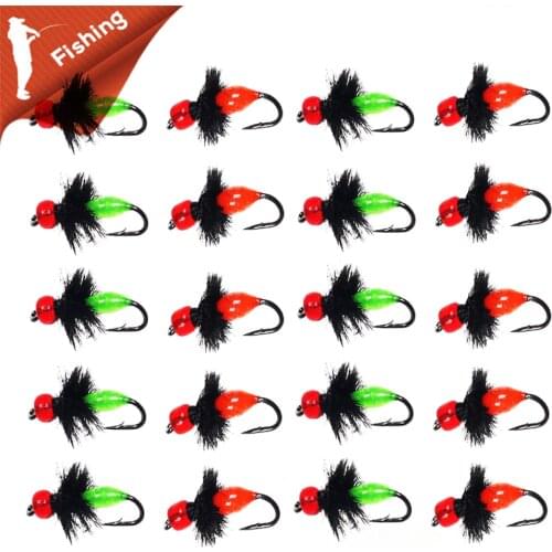 10/20pcs Fluorescence Artificial ant bionic bait fly fly hook bionic bait fishing bait fishing tool