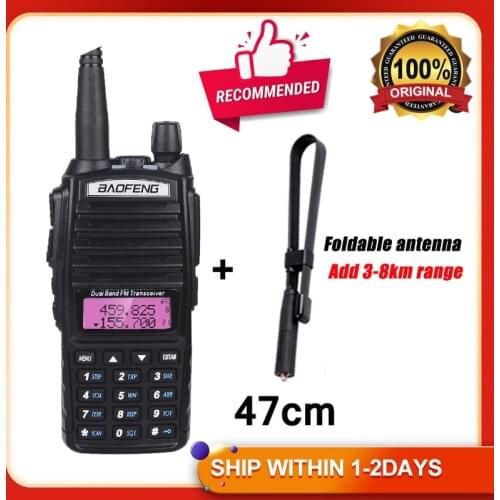100% Original Baofeng UV 82 Walkie-Talkie Transceiver 10KM Dual PTT UV82 Walkie Talkie VHF UHF Scanner Radio UV-82 Ham Radios