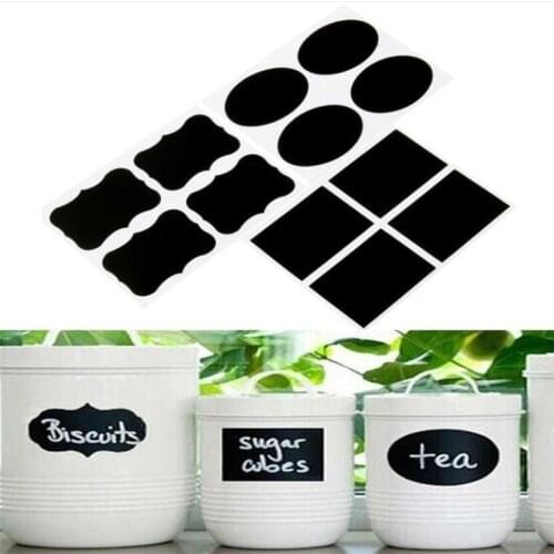36pcs/set 5x3.5cm Erasable Blackboard Sticker Craft Kitchen Jars Organizer Labels Chalkboard Chalk Board Sticker Black Board