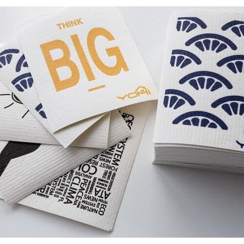 4pcs Cleaning Cloths Non-Woven Fabric Lazy Rags Wet Dry Washable Multifunction Dish Paper Towel Cloth for Kitchen Housework