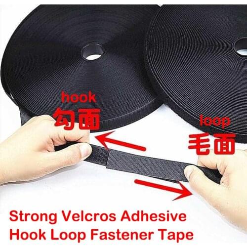 5Meter/lot 16/20/25/30/38/50/100/150mm Hook and Loop Fastener No Glue Velcros Tape Strip Nylon Black White Velcros Sewing DIY