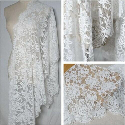 53cm wide high quality exquisite eyelash lace fabric DIY high grade wedding dress lace trim