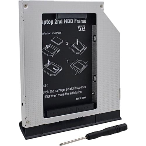 For Dell Latitude E6320 E6420 E6520 E6330 E6430 E6530 optibay Aluminum 2nd HDD Caddy 9.5mm SATA 3.0 2.5"SSD DVD HDD Case Adapter