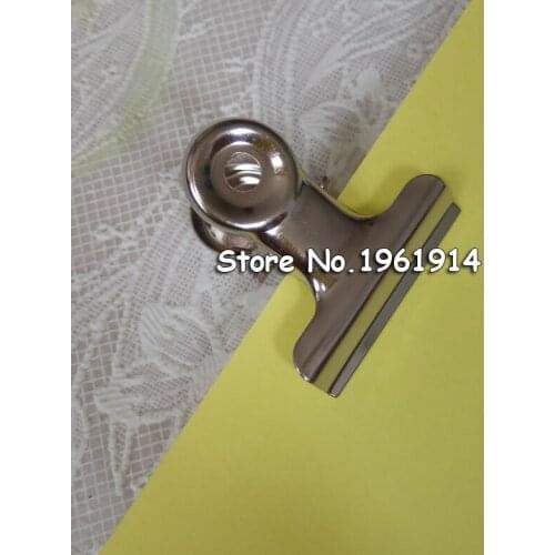 Free Shipping(60pcs/lot) 30mm round metal Grip Clips silver Bulldog clip Stainless steel ticket clip stationery