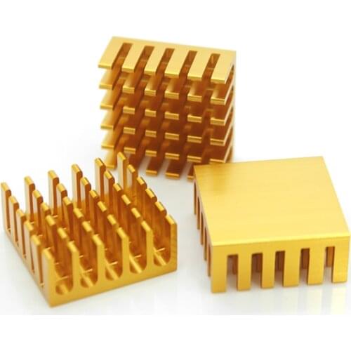 Free Shipping brand new 100PCS Custom Aluminum IC Heatsink 22*22*10mm Gold CPU heatsink chipset thermal block