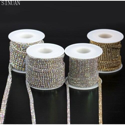 Rhinestone Cup Chain Sew-On Rhinestones SS6/SS8/SS12/SS16 Rhinestone Crafts Glass Decorations Stone Accessories For Sewing