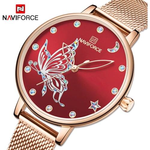 2020 NAVIFORCE Luxury Brand Women Watches Fashion Casual Quartz Ladies wrist watch Steel strap Waterproof Clock Relogio Feminino