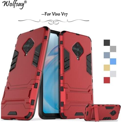 Wolfsay For Vivo V17 Case Shockproof Silicone Cover Hard Back PC Phone Case For Vivo V17 Protective Cover For Vivo V17 V1945A