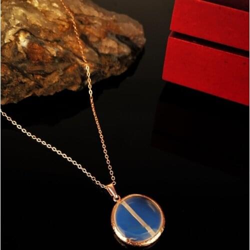 Dr Stone Natural Stone Female Moonstone Rose Gold Plated Necklace KRB319 372868033