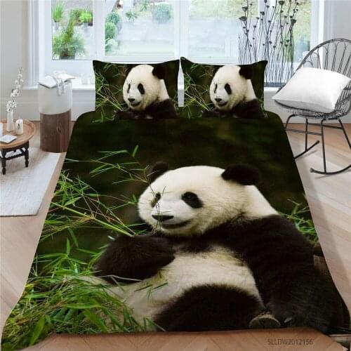 Cute Panda Bed Set For Kids Lifelike Fashionable 3D Duvet Cover Queen King Twin Full Single Double Bedding Set Hot Selling