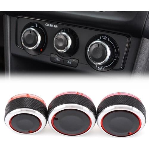 For VW POLO 2002-2013 MK4 MK5 9N 9N3 6R 3pcs/set Aluminum Alloy Air Conditioning Knob AC Knob Heat Control Switch Button Knob