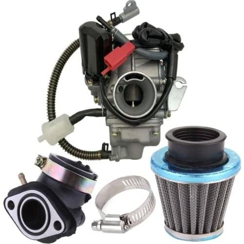 150cc Carburetor for GY6 4 Stroke Engines Electric Choke Motorcycle Scooter 152QMJ 157QMI with Air Filter Intake Manifold