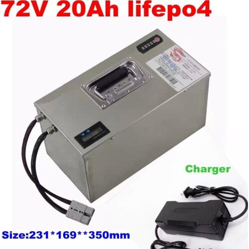 Lithium 72v 20Ah lifepo4 battery Lithium iron phosphate deep cycle for 3000w bike scooter Tricycle motorcycle + 3A charger