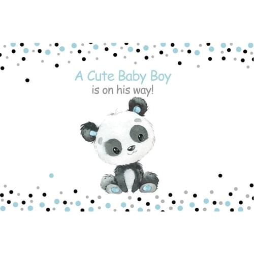 A Cute Baby Panda Baby Shower Backdrop White Photography Background Celebration Photo Booth Studio Decor