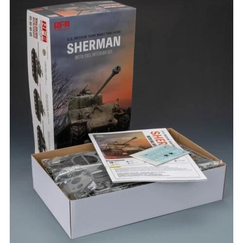 Rye Field Model RFM RM-5042 1/35 U.S. Tank M4A3 76w HVSS Sherman w/Full Interior - Scale model Kit