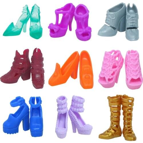 Fashion High Quality Shoes Colorful High Heels Sandals Casual Wear Evening Party Dress Accessories Clothes for Barbie Doll Toy