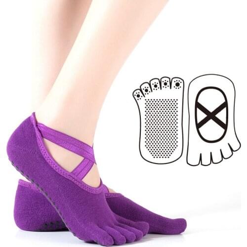 New Cotton Non-slip Dispensed Sports Socks Yoga Socks Ballet Halter Yoga Dancing Socks Five Finger Socks