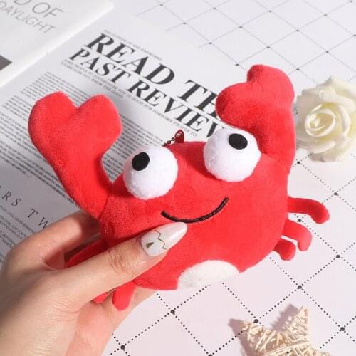 New Little Keychain pendant toys , 11CM Approx. , Red Crab stuffed Plush Toy , cute Animal Stuffed Plush TOY DOLL