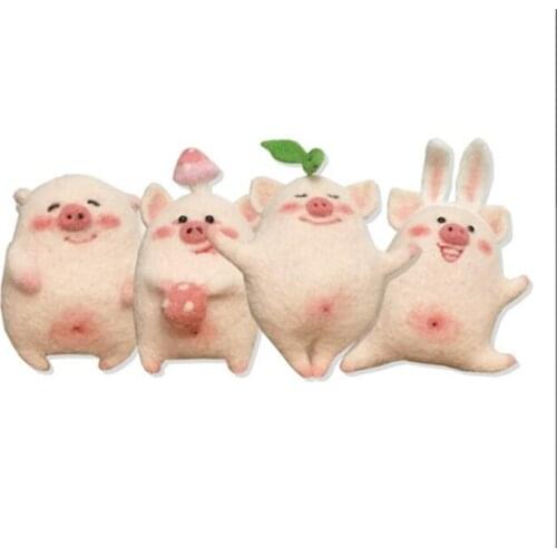 Piggy Year Newcomer wool needlepoint kit wool felt needle felting keychain craft needlecraft DIY handmade