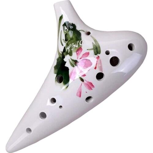 TNG Color Painting Ocarina 12 Hole Alto C Soprano C Musical Instruments Ocarina Dolomite Ceramic Handmade Freehand Sketching TNG