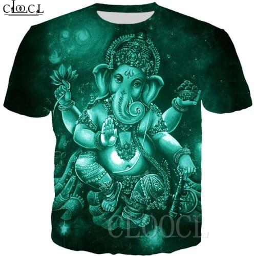 Unisex Fashion T Shirts Hindu God Ganesha 3D Print Ganesh Men/Women Summer T-shirt New Hip Hop Streetwear Tops Tee Shirt homme