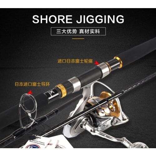 Japan full fuji cross carbon 2.88M MH/H jigging rod bass fishing rod popper lure rod SURF Casting rod no wheel include