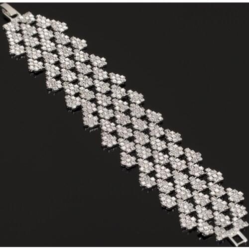 Bangles for Women Wholesale Rhinestone Crystal Bridal Wedding Accessories Jewelry Fashion Charm Bracelets B148