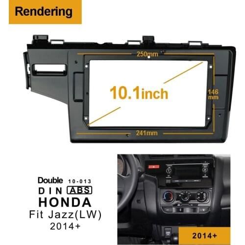 1/2Din Car DVD Frame Audio Fitting Adaptor Dash Trim Kits Facia Panel 10.1" For Honda Fit Jazz LW 2014+ Double Din Radio Player