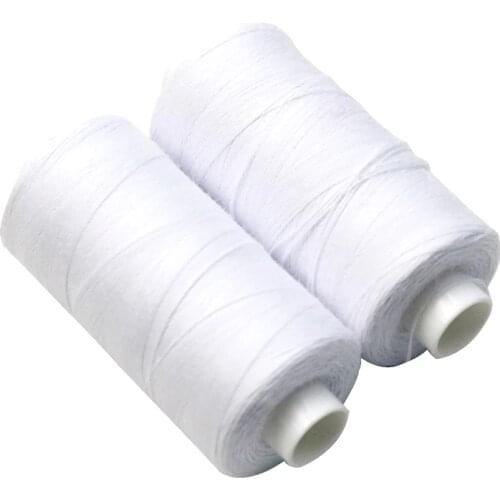 Top Quality 2Pcs 550 yards Machine Embroidery Thread White Hand Quilting Sewing Polyester Thread Steering-wheel Supplies